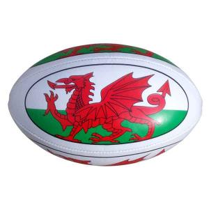 An image of White Branded Full Size Promotional Rugby Ball - Sample