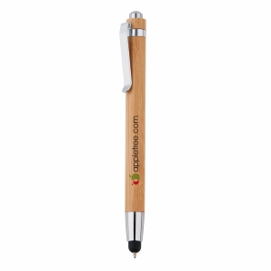 An image of Printed Bamboo Stylus Ballpoint Pen - Sample