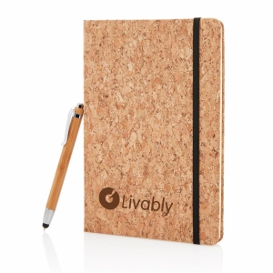 An image of A5 Notebook With Bamboo Stylus Ballpoint Pen  - Sample