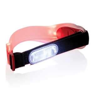 An image of white/black Promotional Safety Led Arm Strap - Sample