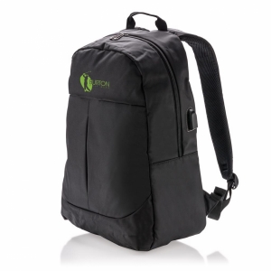 An image of black Marketing Power USB 15 Laptop Backpack - Sample