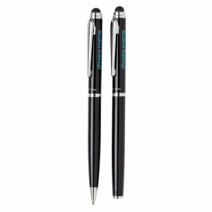 An image of Printed Deluxe Stylus Roller and Ball Pen Set - Sample