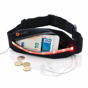 An image of black Advertising Running Belt With LED - Sample