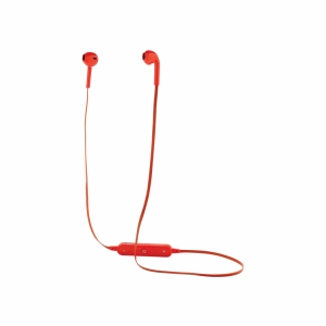 An image of red Corporate Wireless Earbuds In Pouch - Sample