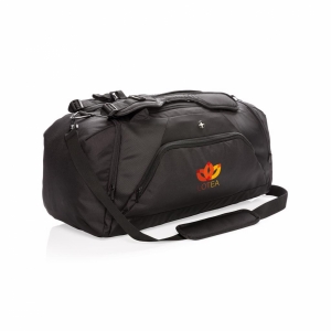 An image of black Branded Swiss Peak RFID Sports Duffle and Backpack - Sample