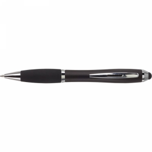 An image of Ballpen with black rubber grip and stylus