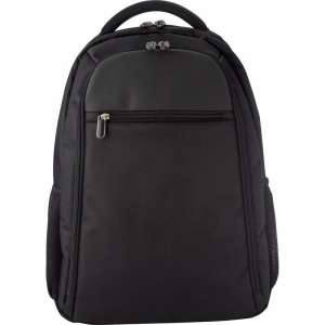 An image of Black Advertising Polyester Laptop Backpack (for 15) - Sample