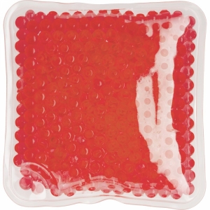 An image of  Red Logo Square shaped plastic hot/cold pack - Sample
