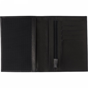 An image of Black Branded Split leather RFID (anti skimming) purse           