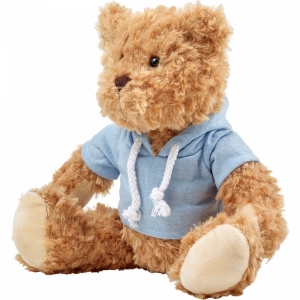 An image of White Branded Plush teddy bear with hoodie - Sample