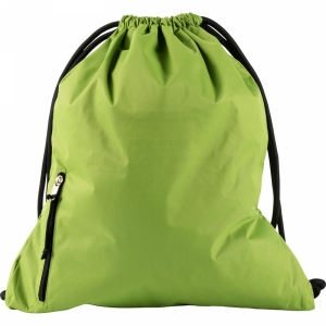 An image of White Marketing Pongee (190T) drawstring backpack - Sample