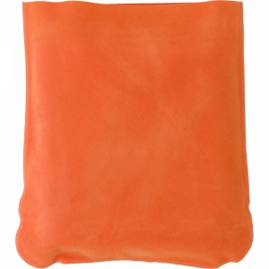 An image of Corporate Inflatable velour travel cushion in velour pouch. - Sample