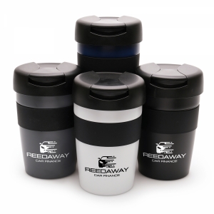 An image of Corporate Turner Black Grip Steel Take Out Tumbler 350ml