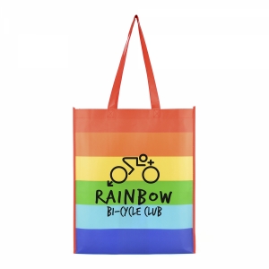 An image of Branded Rainbow Stripe Shopper Bag - Sample