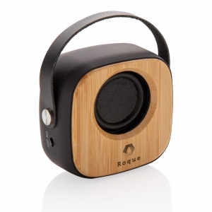 An image of Black Promotional Bamboo 3W Wireless Fashion Speaker - Sample