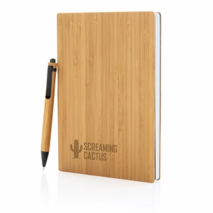 An image of A5 Bamboo Notebook & Pen Set - Sample
