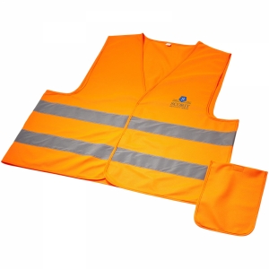 An image of Watch-out XL safety vest in pouch for professional use -Neon Yellow