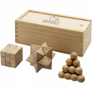 An image of Brainiac Wooden Brain Teaser Triple Set