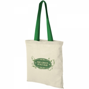 An image of Branded Nevada 100 g/m2 cotton tote bag coloured handles - Sample