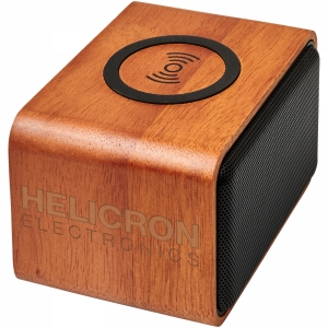 An image of Printed Wooden speaker with wireless charging pad - Sample