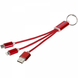 An image of Promotional Metal 3-in-1 charging cable with keychain - Sample