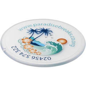 An image of Branded Renzo round plastic coaster