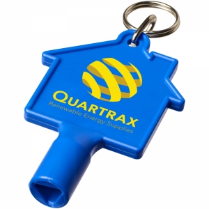 An image of Maximilian house-shaped meterbox key with keychain - Sample
