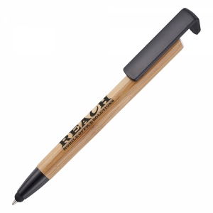 An image of Marketing Phone-up  Bamboo Eco Phone Holder Pen - Sample
