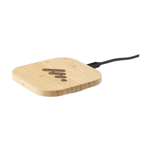 An image of Printed Bamboo 5W Wireless Charger wireless charger - Sample