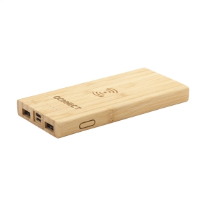 An image of Printed Bamboo 8000 Wireless Charger Powerbank 