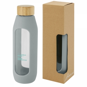 An image of Logo Tidan 600 ml borosilicate glass bottle with silicone grip