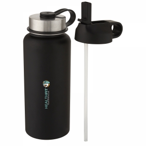 An image of Supra 1 L copper vacuum insulated sport bottle with 2 lids