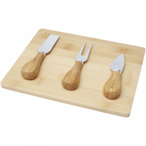 An image of Ement bamboo cheese board and tools