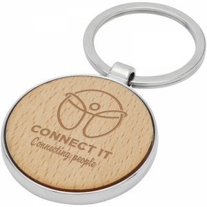 An image of Moreno beech wood round keychain