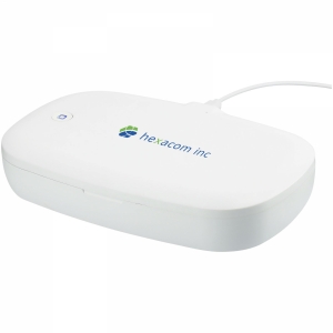 An image of Promotional Capsule UV smartphone sanitizer with 5W wireless charging pad - Samp...