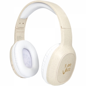 An image of Printed Riff wheat straw Bluetooth headphones with microphone - Sample