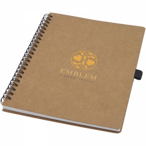 An image of Marketing Cobble A5 wire-o recycled cardboard notebook with stone paper - Sample