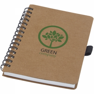 An image of Marketing Cobble A6 wire-o recycled cardboard notebook with stone paper