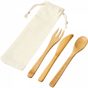 An image of Celuk bamboo cutlery set