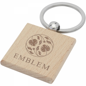 An image of Gioia beech wood squared keychain