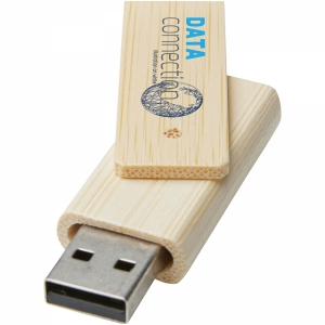 An image of Printed Rotate 4GB bamboo USB flash drive - Sample