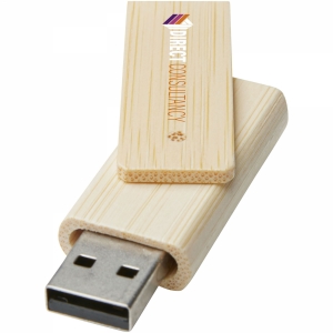 An image of Printed Rotate 16GB bamboo USB flash drive - Sample