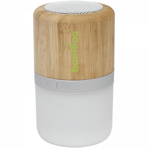 An image of Printed Aurea bamboo Bluetooth speaker with light - Sample
