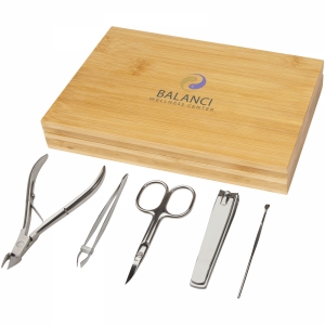 An image of Printed Ladia 5-piece bamboo manicure set - Sample
