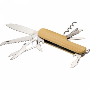 An image of Bamboo Handle 9 Piece Pocket Knife