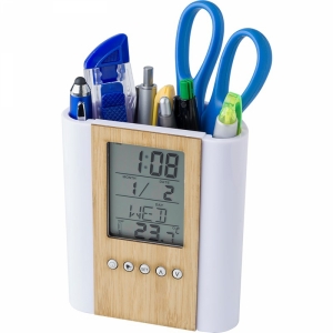 An image of Advertising Bamboo clock penholder