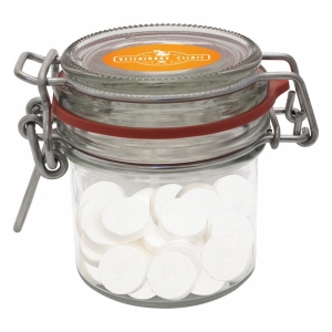 An image of 125ml/275gr Glass jar filled with peppermints - Sample