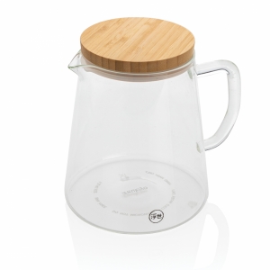 An image of Advertising Ukiyo Borosilicate Glass Carafe With Bamboo Lid 1.2L