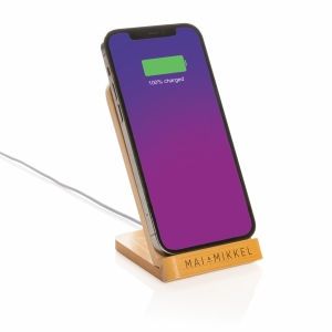 An image of FSC certified Bamboo 5W Wireless Charging Stand - Sample