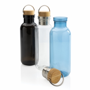 An image of Promotional GRS RPET Bottle With FSC Bamboo Lid And Handle 680ml